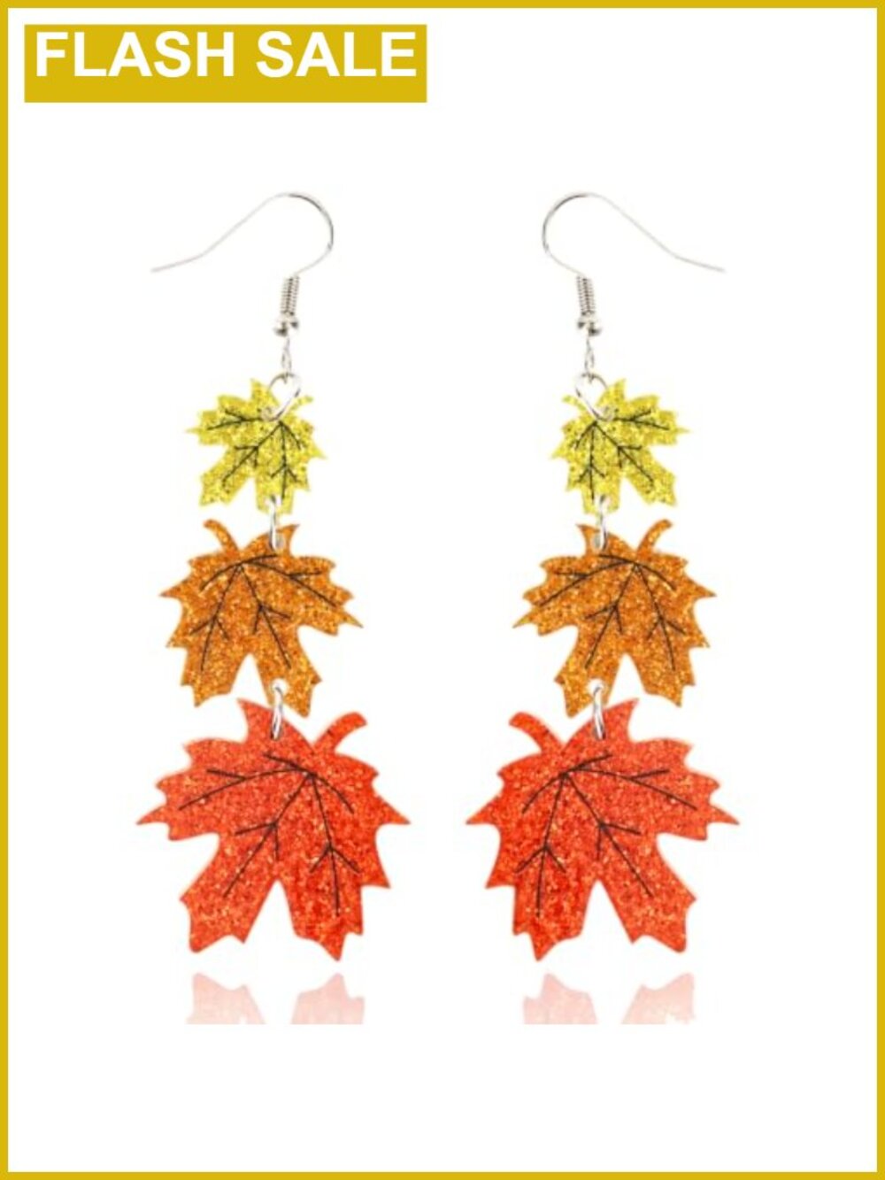 Thanksgiving Drop Earrings Maple Leaf Acrylic Stainless Steel Fall Jewelry